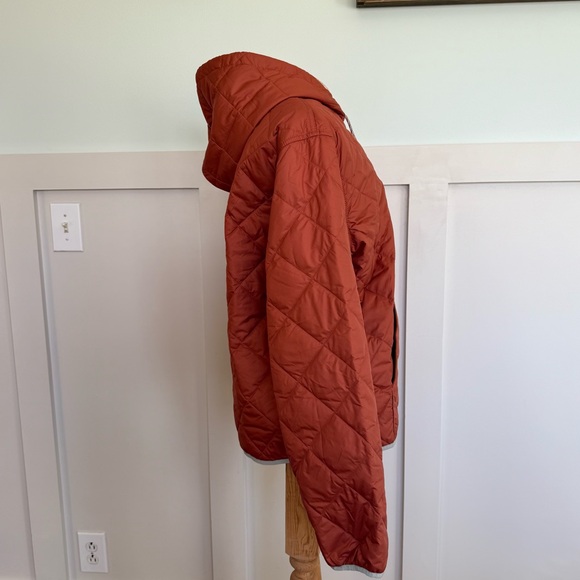 Patagonia Diamond Quilted Bomber Hoody Women’s Large Orange Rust Outdoor Rare - Picture 7 of 14